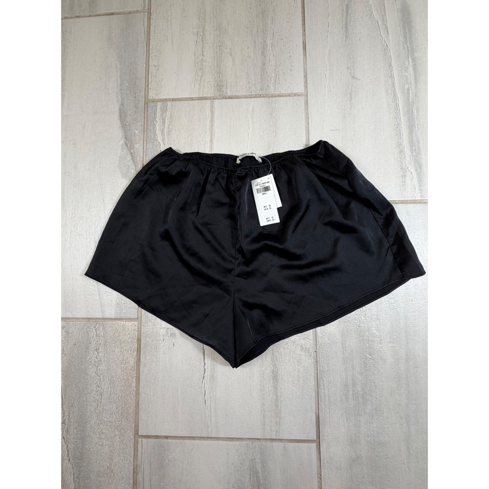 Abercrombie & Fitch Women Black Satin Sleep Shorts Elastic Waist Small NWT